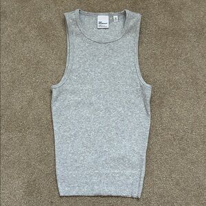 TNA Heather Gray Ribbed Tank Top